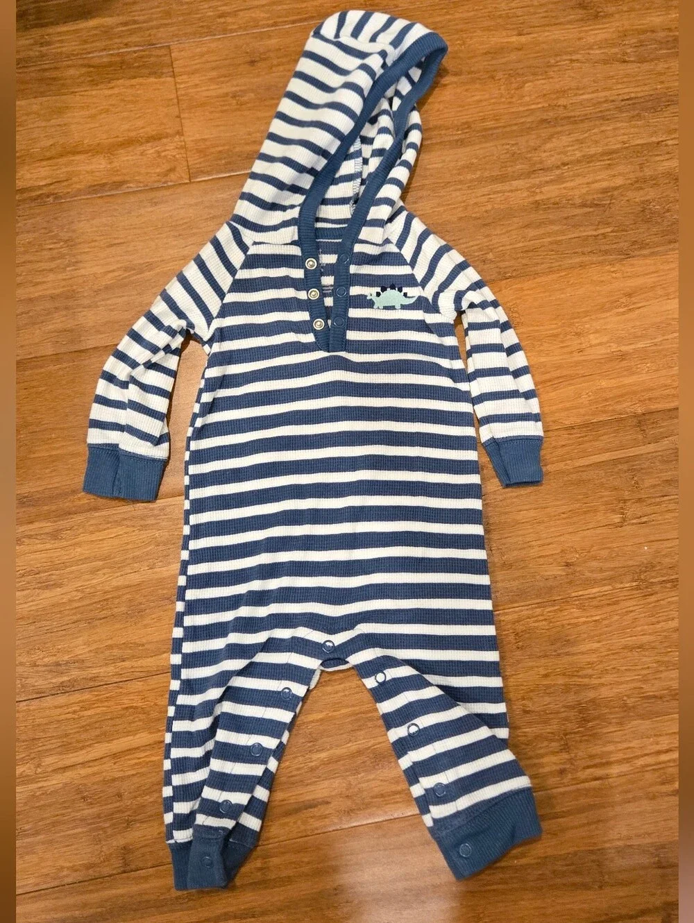 Carter's Long Sleeve Striped Hooded Bodysuit